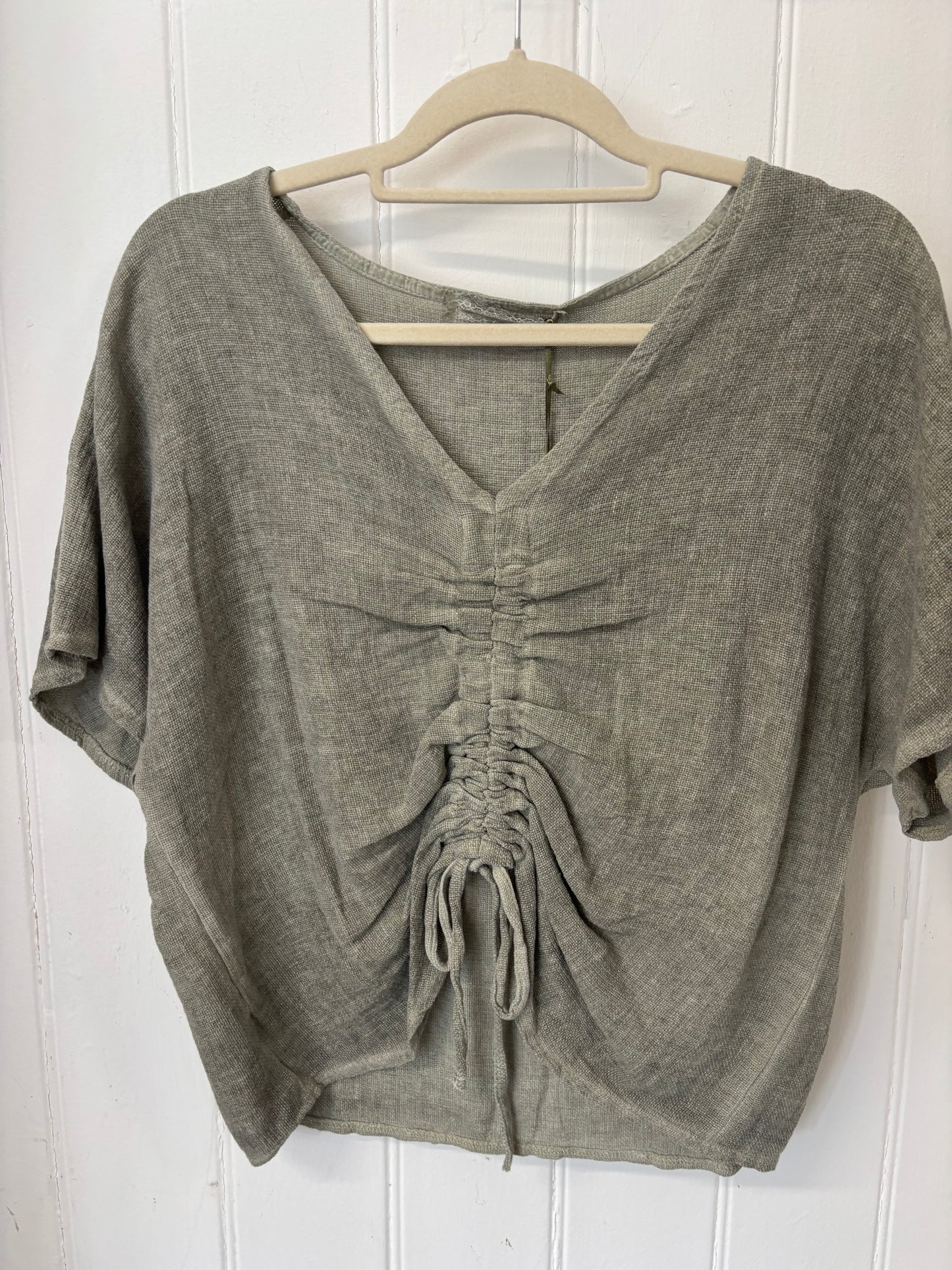 Linen Ruched Top