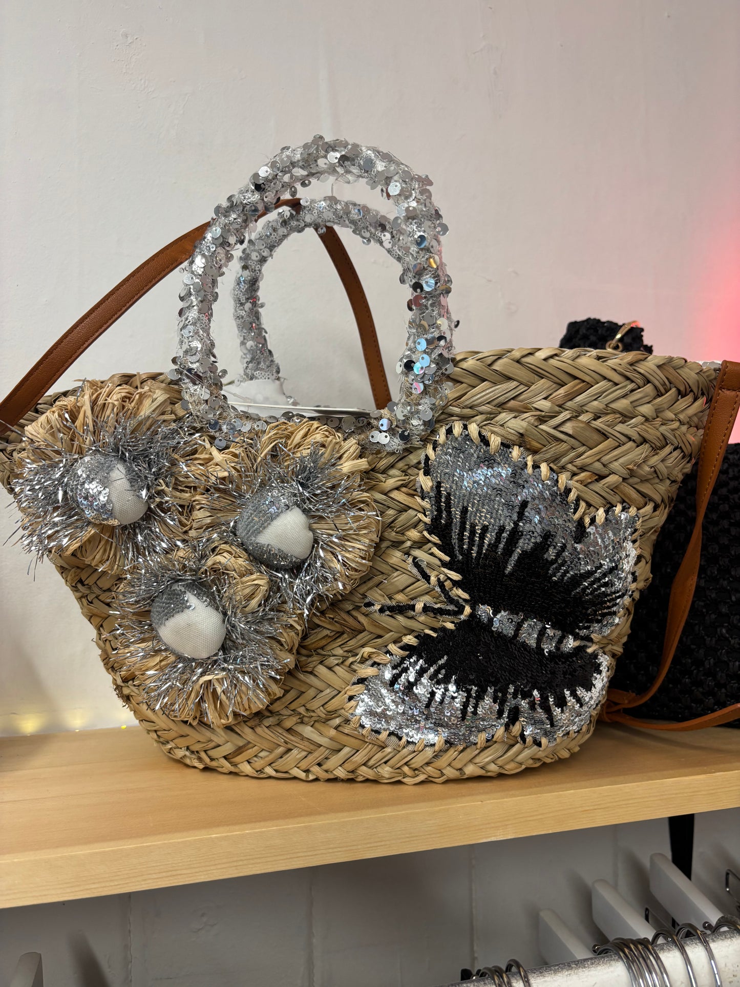 Glitzy Straw Bag