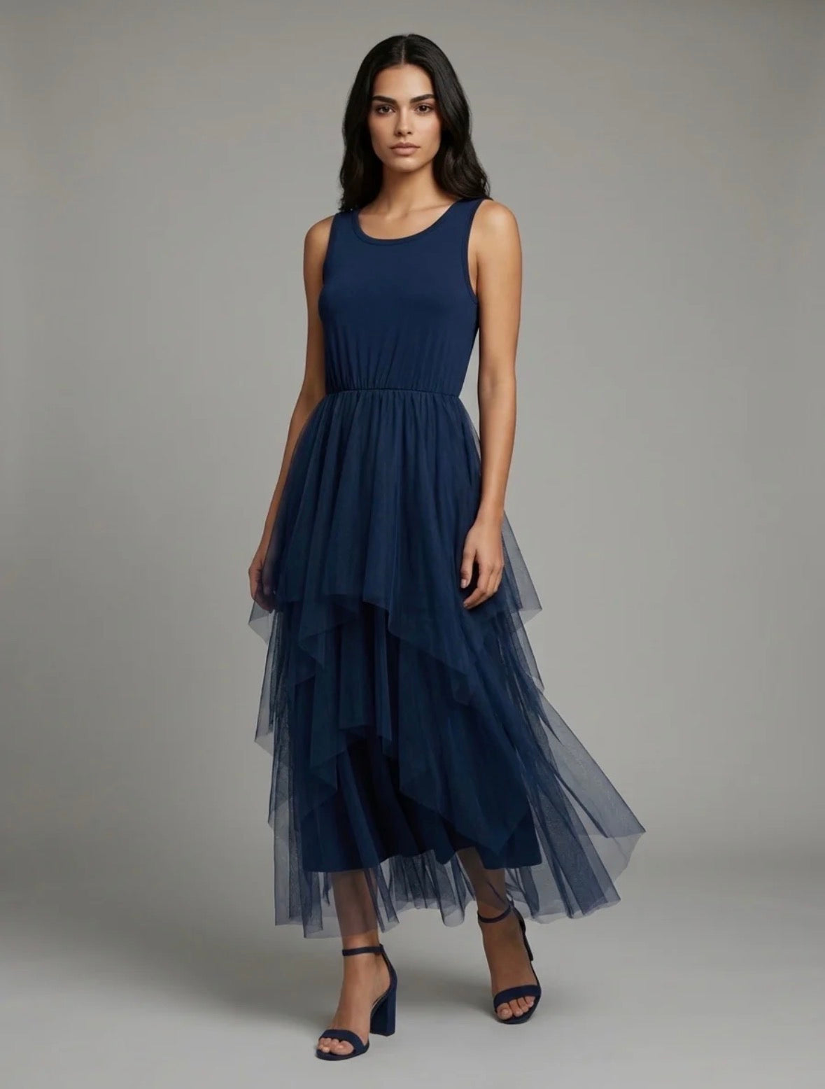 Navy Tulle Dress