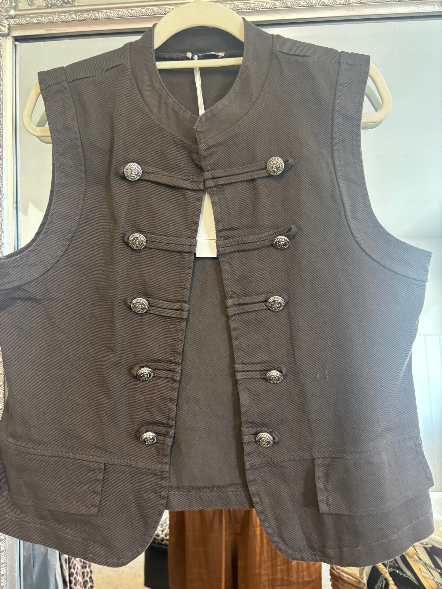 Military Denim waistcoat