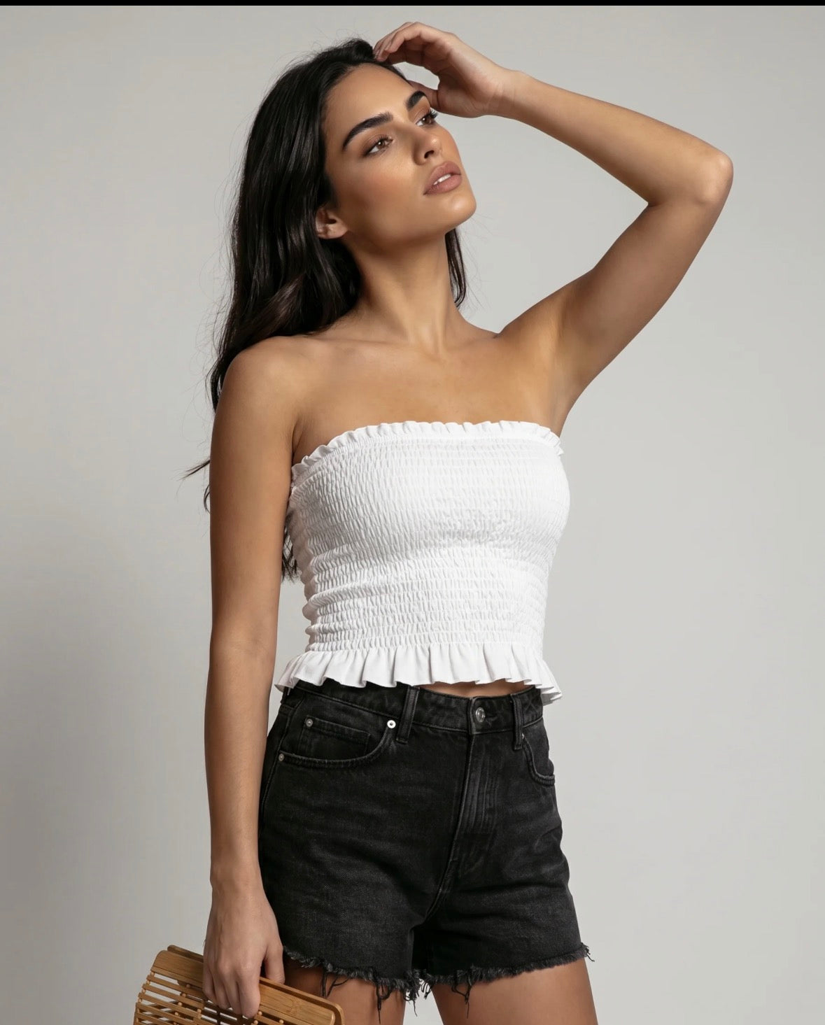 Bandeau Shirred Tube Top