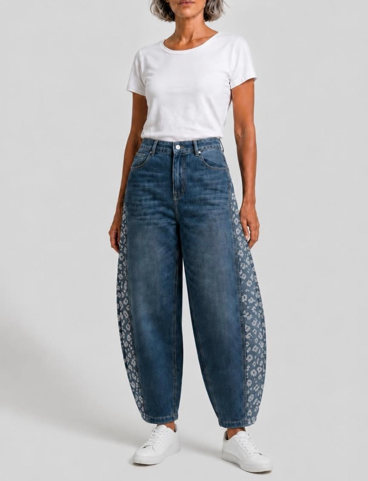 Denim Leopard Barrel