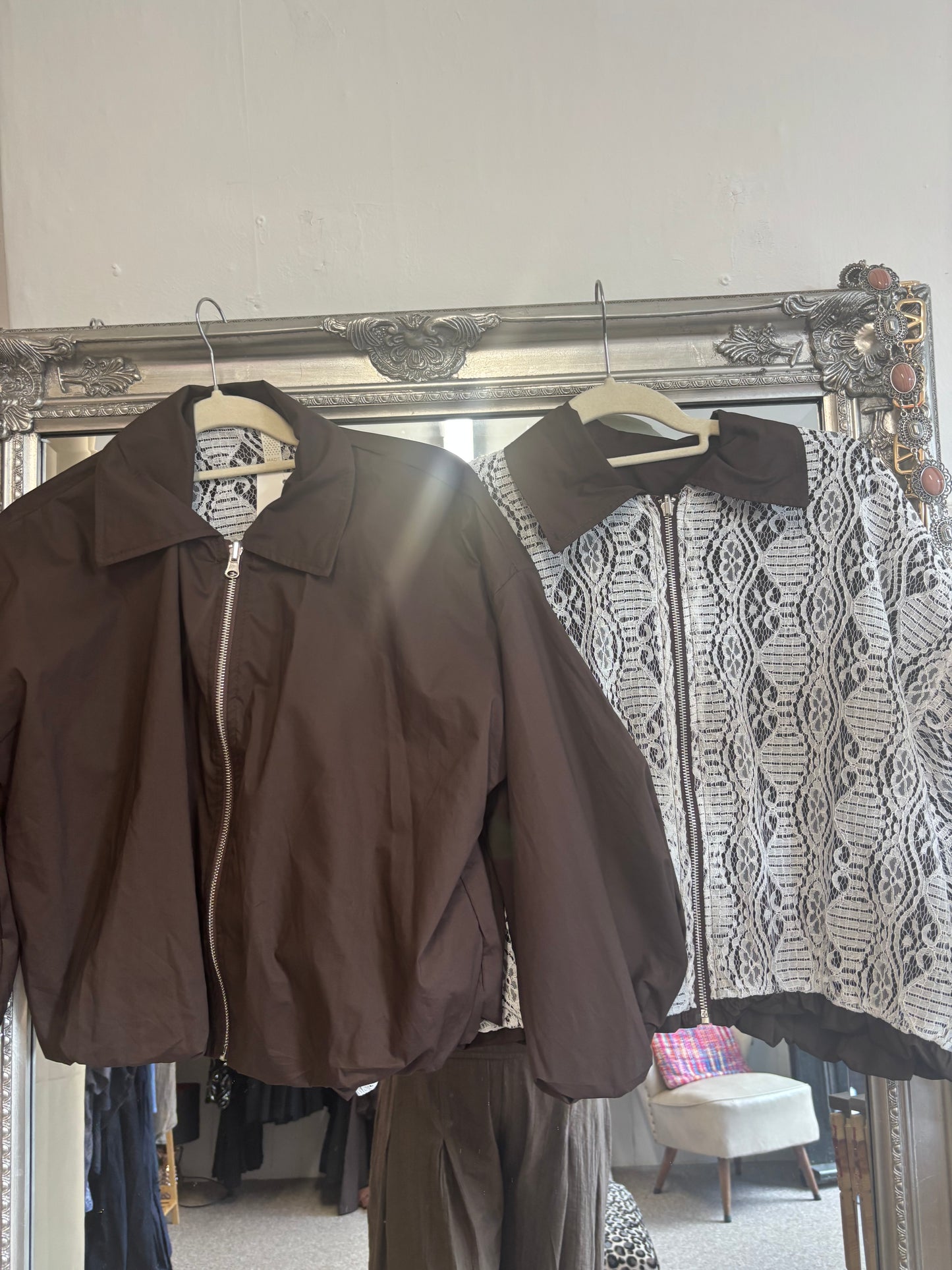 Whisper Lace Reversible Bomber Jacket