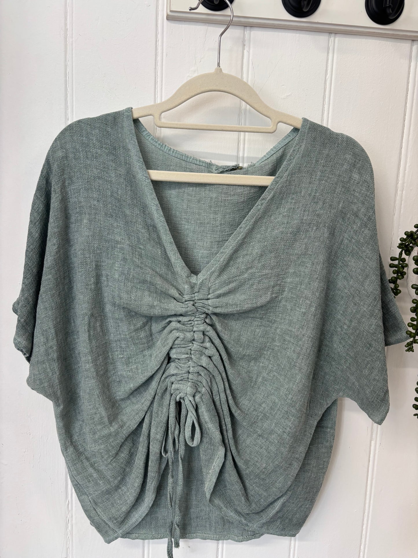 Linen Ruched Top