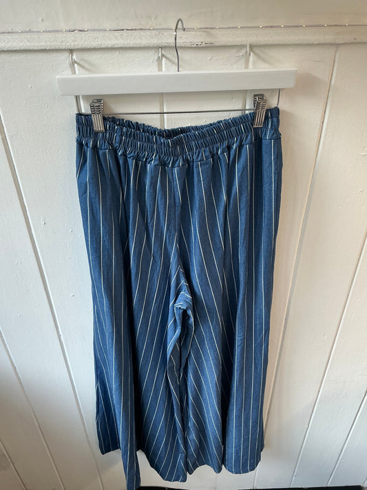 Dark Striped Palazzo Trousers