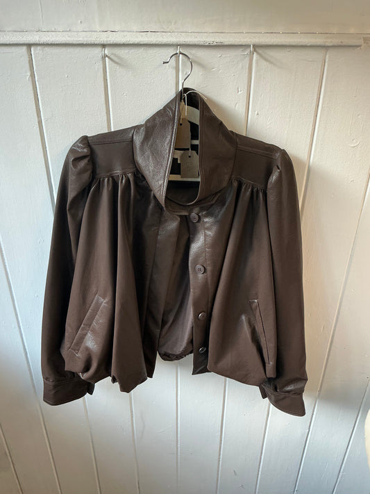 Brown PU Bomber