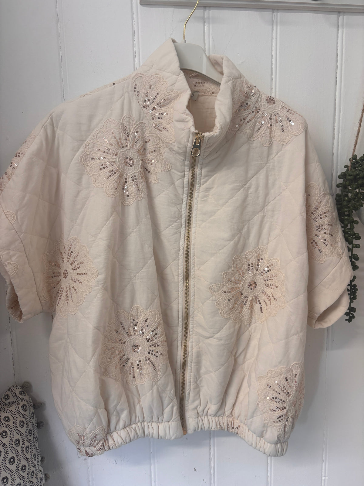 Bordeaux Sequin Flower Bomber