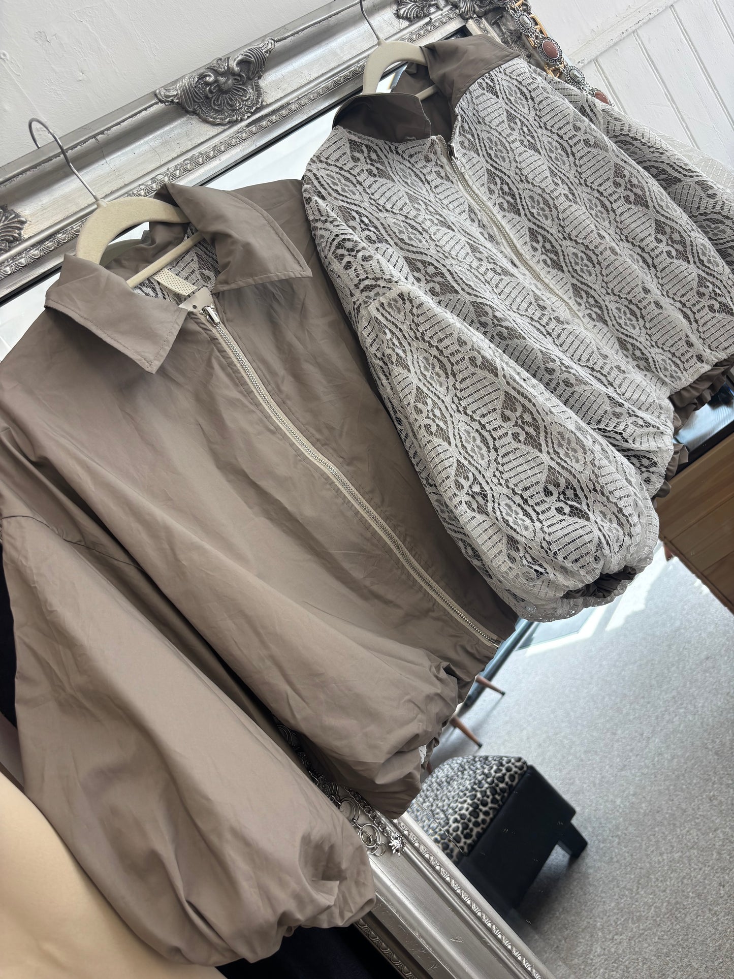 Whisper Lace Reversible Bomber Jacket