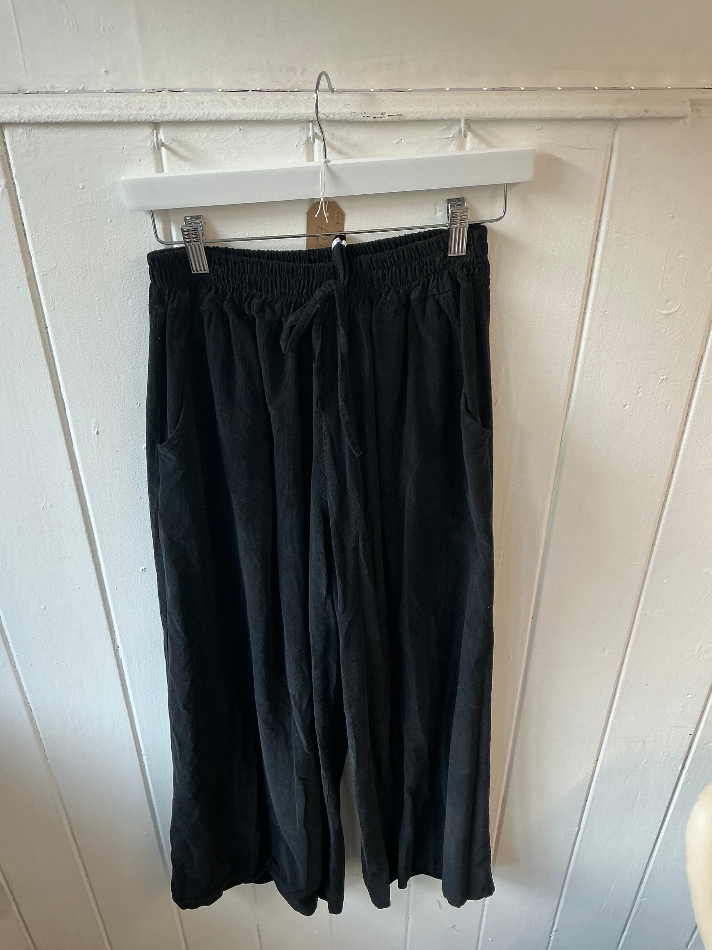 Black Cord Wide Trousers