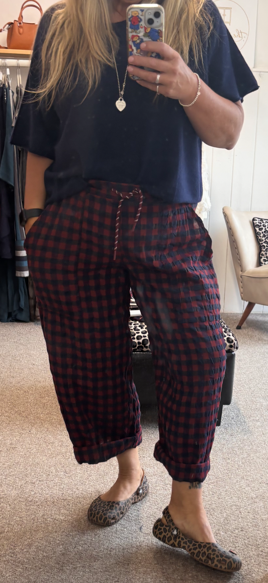 Plaid Drawstring Barrel