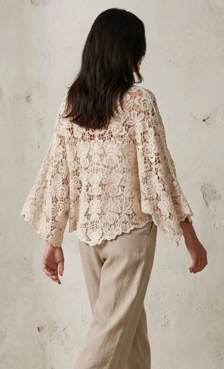 Tie Front Crochet style Shrug