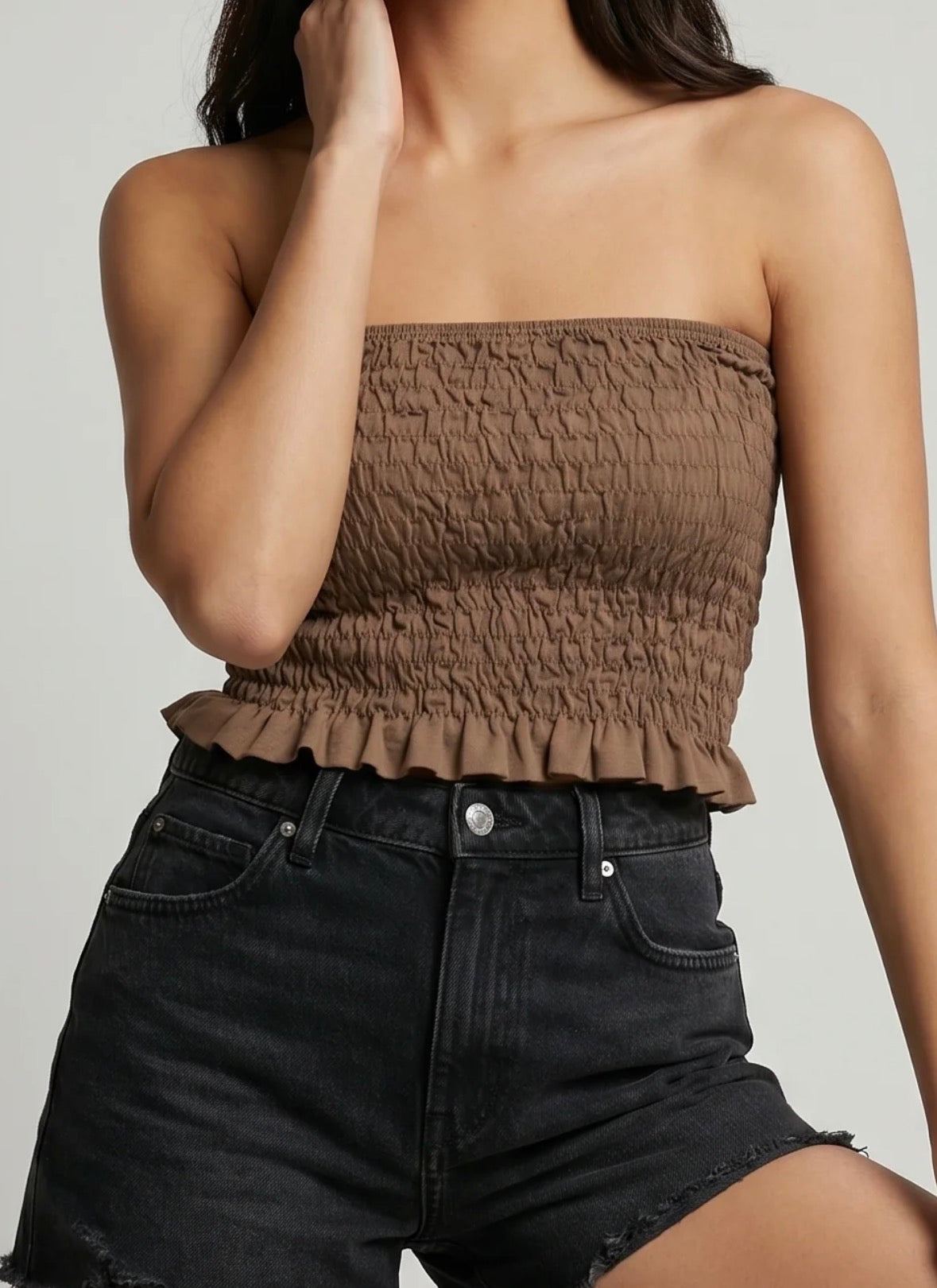 Bandeau  Shirred Tube Top