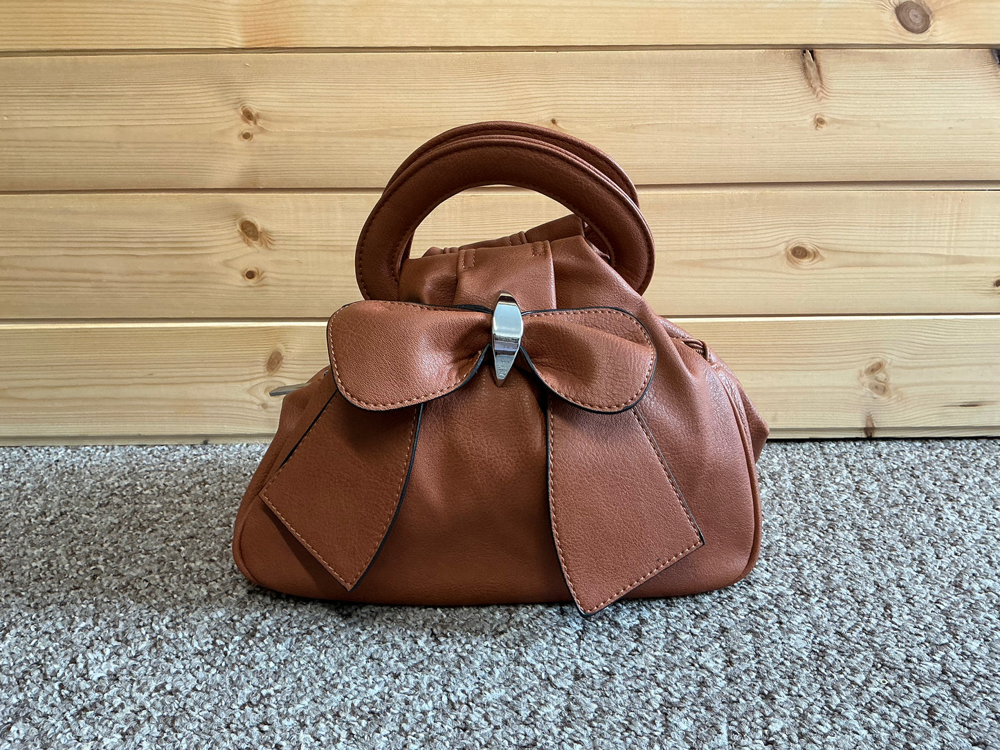 Brown Bow Detail Handbag